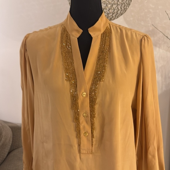 Carlos Miele silk beaded blouse size medium - Picture 2 of 5